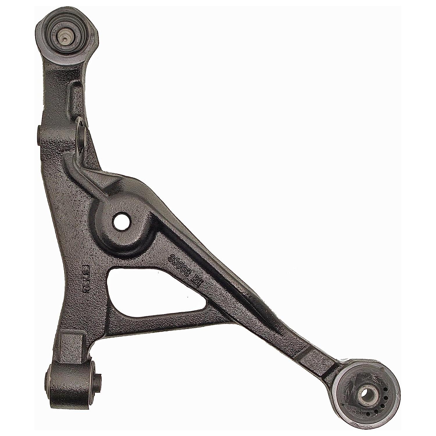 520-302 Front, Passenger Side, Lower Control Arm, OE Solutions Series - CONTROL ARM - Suspension Control Arm - L-Arm - A-Arm - This suspension control arm and ball joint assembly is a direct replacement for the original equipment on specific vehicle applications. An industry-leading evaluation process ensures a smooth ride, directional stability and predictable dynamics. - Chrysler 2006-95, Dodge 2006-95, Plymouth 2000-96 - Dorman 520-302 Front Passenger Side Lower Suspension Control Arm and Ball Joint Assembly Compatible with Select Chrysler / Dodge / Plymouth Models - Suspension Control Arm