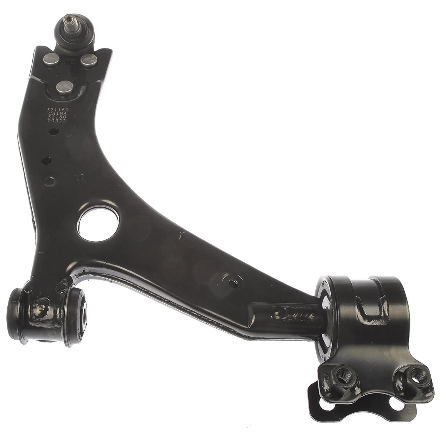 521-160 Front, Passenger Side, Lower Control Arm, OE Solutions Series - CONTROL ARM - Suspension Control Arm - A-Arm - L-Arm - This suspension control arm and ball joint assembly is a direct replacement for the original equipment on specific vehicle applications. An industry-leading evaluation process ensures a smooth ride, directional stability and predictable dynamics. - Ford 2009-07, Volvo 2013-06 - Dorman 521-160 Front Passenger Side Lower Suspension Control Arm and Ball Joint Assembly Compatible with Select Ford / Volvo Models - Suspension Control Arm