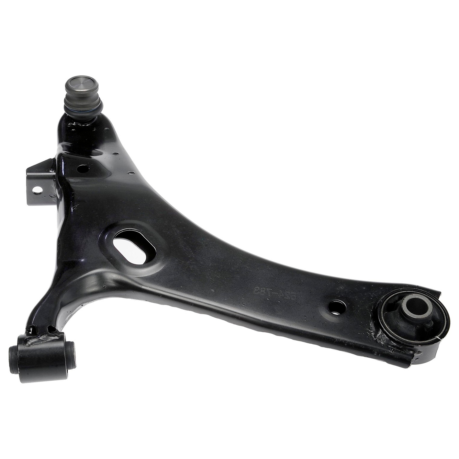 524-784 Front, Passenger Side, Lower Control Arm, OE Solutions Series - Control Arm - Suspension Control Arm - A-Arm - L-Arm - This suspension control arm and ball joint assembly is a direct replacement for the original equipment on specific vehicle applications. An industry-leading evaluation process ensures a smooth ride, directional stability and predictable dynamics. - Subaru Forester 2013-09, Subaru Impreza 2014-11, Subaru WRX 2014-12 - Dorman 524-784 Front Passenger Side Lower Suspension Control Arm and Ball Joint Assembly Compatible with Select Subaru Models - Suspension Control Arm
