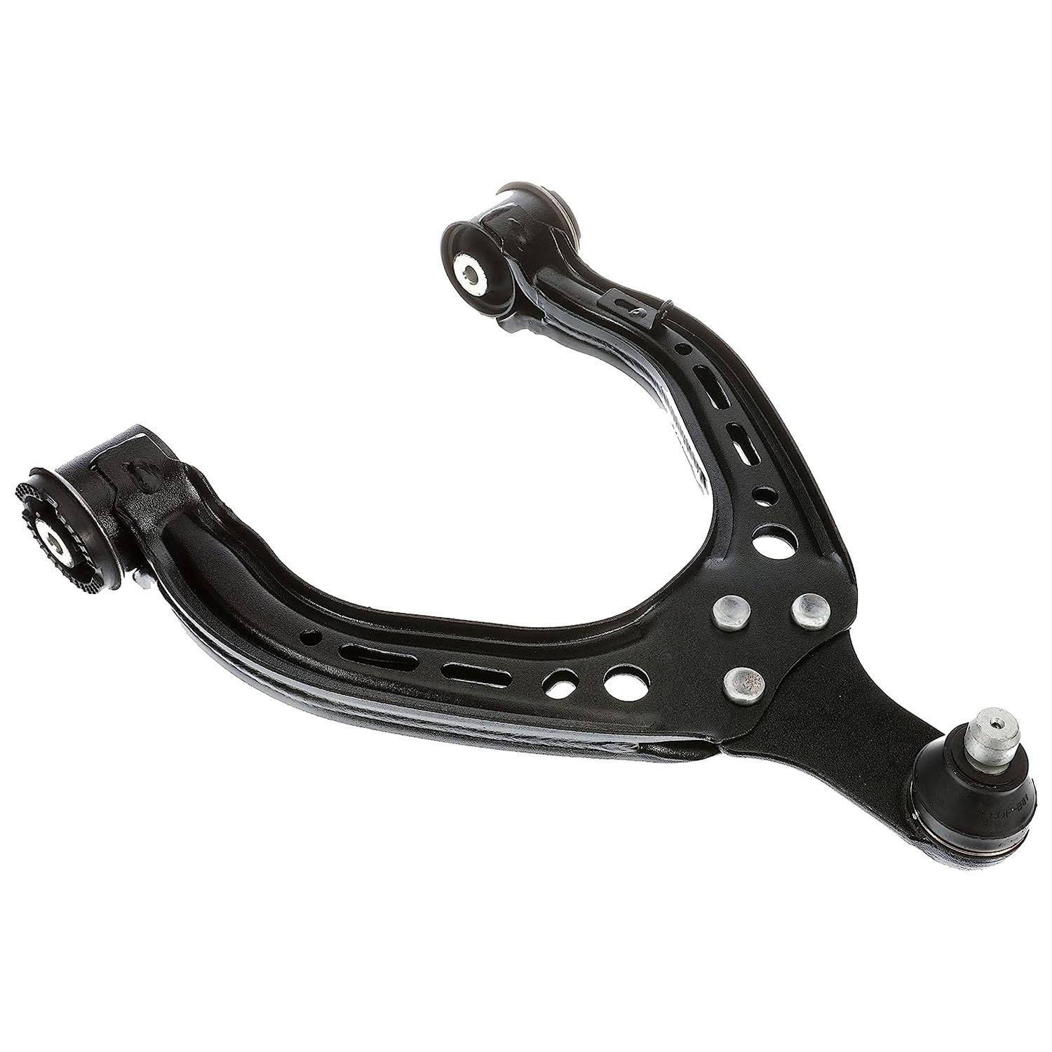 527-511 Front, Driver Side, Upper Control Arm, OE Solutions Series - Control Arm - Suspension Control Arm And Ball Joint Assembly - A-Arm - L-Arm - On certain Tesla Model X SUVs, the front upper left control arm can crack and separate from the steering knuckle, often without warning and under normal driving conditions. This can cause a sudden and unexpected loss of steering control. The original equipment design also uses a plastic cap over the ball joint that tends to trap moisture accumulation. That can cause an increasingly frequent creaking sound in the vehicle's front end and ultimately cause the joint to fail. This Dorman OE FIX upper front suspension control arm and ball joint assembly addresses these costly and dangerous potential failure points so vehicle owners can opt for a more permanent repair than offered by the factory design. Unlike the Tesla plastic arm assembly, our upgraded arm design prevents stress cracks and knuckle separation by utilizing a much stronger forged steel ball joint housing with a stamped steel arm attached by sturdy rivets. To help prevent damaging corrosion and moisture intrusion, this design eliminates the plastic cap to allow water to evaporate, the arm is electrostatically coated. and the ball joint is protected by a completely sealed housing. Precision engineered and manufactured to help provide many miles of reliable service, this improved control arm assembly is designed to exactly match the fit of the factory assembly, but far exceed its performance and durability. - Tesla X 2022-16 - Dorman 527-511 Front Driver Side Upper Suspension Control Arm and Ball Joint Assembly Compatible with Select Tesla Models (OE FIX)