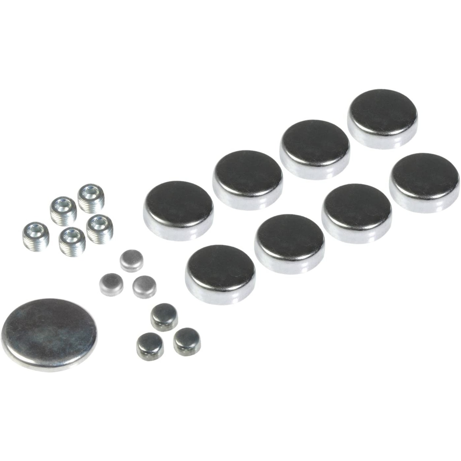 557-001 Direct Fit Freeze Plugs, Kit - Dorman 557-001 Expansion Plug - Dorman Freeze Plug 557-001 - DORMAN Steel Expansion Plug Kit for GMC - Gm Steel Expansion Plug Kit, 15 Expansion Plugs, 5 Pipe Plugs - GM Steel Expansion Plug Kit, 15 Expansion Plugs, 5 Pipe Plugs - STEEL EXP PLUG KIT - Gm Steel Expansion Plug Kit, 15 Expansion Plugs, 5 Pipe Plugs - Welsh Plug - Freeze Plug - Core Plug - The plugs in this engine expansion plug kit are designed to match the original parts on specified vehicles. Made of quality materials, this kit components are engineered for reliable performance and durability. - General Motors 2002-55