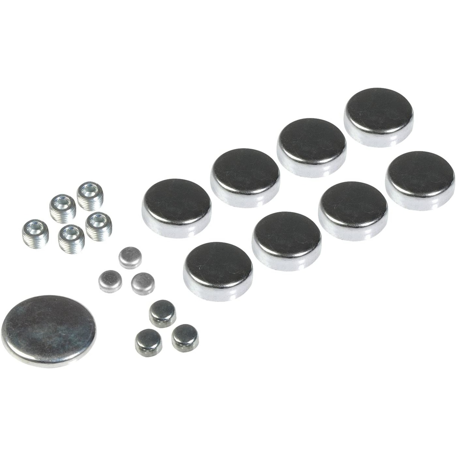 557-014 Direct Fit Freeze Plugs, Kit - Chrysler Steel Expansion Plug Kit, 14 Expansion Plugs, 11 Pipe Plugs - Dorman 557-014 Chrysler Steel Expansion Plug Kit, 14 Expansion Plugs, 11 Pipe Plugs Compatible with Select Chrysler/Dodge/Plymouth Models - Dorman Freeze Plug 557-014 - DORMAN Steel Expansion Plug Kit for Chrysler - STEEL EXP PLUG KIT - Chrysler Steel Expansion Plug Kit, 14 Expansion Plugs, 11 Pipe Plugs - Freeze Plug - Core Plug - Welsh Plug - The plugs in this engine expansion plug kit are designed to match the original parts on specified vehicles. Made of quality materials, this kit components are engineered for reliable performance and durability. - Chrysler 1989-74, Chrysler 1972-71, Dodge 1992-57, Plymouth 1989-58