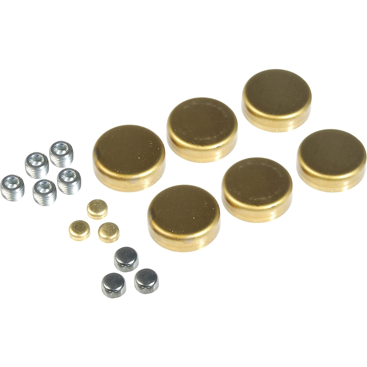 567-014 Direct Fit Freeze Plugs, Kit - BRASS EXP PLUG KIT - Chrysler Brass Expansion Plug Kit, 14 Expansion Plugs, 11 Pipe Plugs - Core Plug - Freeze Plug - Welsh Plug - The plugs in this engine expansion plug kit are designed to match the original parts on specified vehicles. Made of quality materials, this kit components are engineered for reliable performance and durability. - Chrysler 1989-74, Chrysler 1972-71, Dodge 1992-57, Plymouth 1989-58 - Chrysler Brass Expansion Plug Kit, 14 Expansion Plugs, 11 Pipe Plugs - Dorman 567-014 Chrysler Brass Expansion Plug Kit, 14 Expansion Plugs, 11 Pipe Plugs Compatible with Select Chrysler / Dodge / Plymouth Models - DORMAN Brass Expansion Plug Kit for Chrysler - Dorman Freeze Plug 567-014