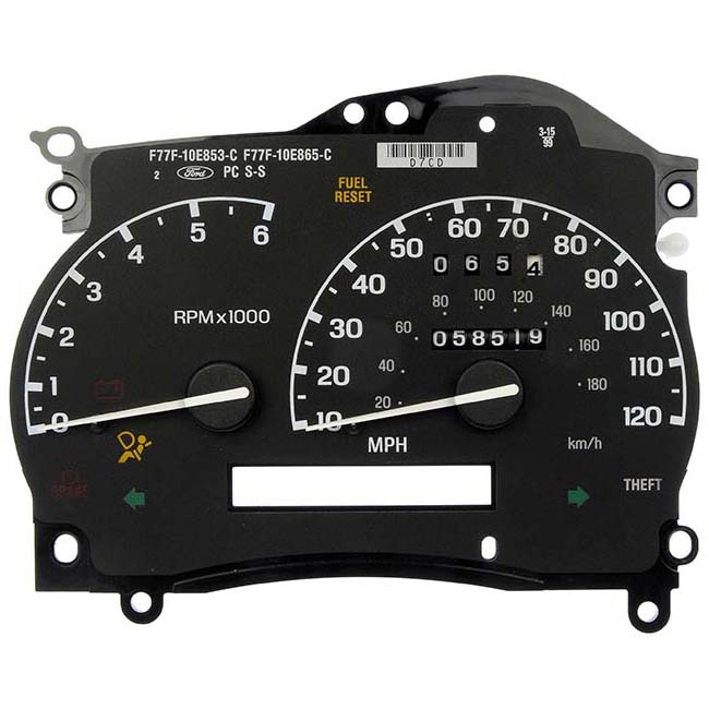 599-689 Instrument Cluster OE Solutions Series Analog - Dorman Instrument Cluster 599-689 - DORMAN Remanufactured Instrument Cluster for Ford - Reman Instrmnt Clstr - Remanufactured Instrument Cluster - Instrument Gauges - Instrument Cluster - Instrument Binnacle - Speedometer - This instrument cluster has been professionally remanufactured to precise specifications to restore the vehicle's appearance and essential functions. It has been thoroughly reconditioned and fully tested to ensure reliable operation. - Ford Explorer 1995, Ford Ranger 1995