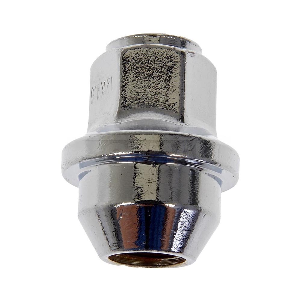 611-583.1 AutoGrade Series Lug Nut - Chrome, Steel, Bulge Seat Acorn, M12-1.50 Direct Fit, Sold individually - Dorman - Autograde Wheel Lug Nut 611-583.1 - M12-1.50 Wheel Nut - 19mm Hex, 38.5mm Length (sold by each) - Wheel Nut - M12-1.50 Wheel Nut - 19mm Hex, 38.5mm Length - Lug Nut - The original lug nuts on certain vehicles have a failure-prone two-piece design that makes warping common and removal difficult. There's often a thin veneer that gets damaged with repeated use, and if moisture gets underneath it can cause the cover to bulge. Those failures can make the nuts difficult or impossible to remove, and if they get stuck, removing them usually requires damaging the wheel itself. This Dorman OE FIX replacement matches the OE fit and function but has a one-piece, carbon steel design to prevent similar issues from happening in the future. - Ford 2023-12