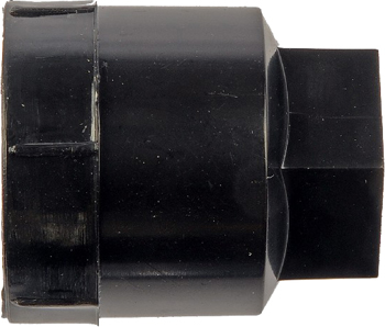 611-605 Lug Nut Cover, 18 mm Hex x 29 mm Length; Thread Size - Black Wheel Nut Cover M24-2.0, Hex 19mm - Dorman 611-605 WHEEL NUT COVER - DORMAN Wheel Nut Cover for Chevrolet - Black - Wheel Lug Nut Cover: M24-2.0 Thread, 19 mm Hex, 29 mm Depth, Plastic, Black (sold by each) - WHEEL NUT COVER - Black Wheel Nut Cover M24-2.0, Hex 19mm - Lug Nut Cover - This wheel fastener cover is designed to precisely fit the factory wheel hardware while providing a clean, finished appearance. Made of quality materials for durability, this cover has been dimensionally validated for specific applications. - Buick 1996-88, Chevrolet 2005-87, GMC 2004-91, Oldsmobile 1997-91, Pontiac 2002-82