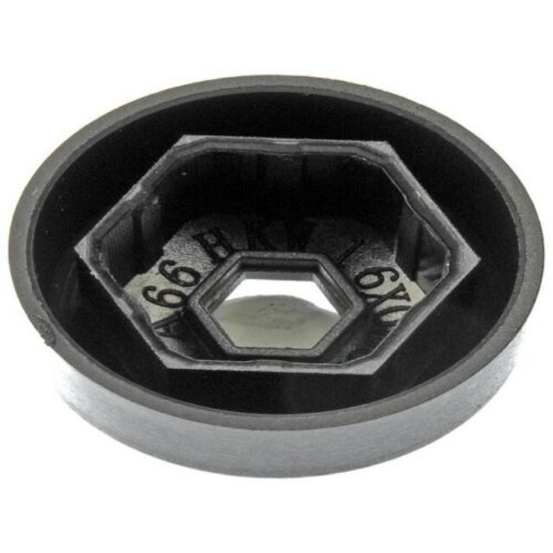 611-644.1 AutoGrade Series Lug Nut Cover - Plastic, Direct Fit, Sold individually - Black Wheel Nut Cover, Push Type - Dorman Wheel Nut Covers 611-644.1 - Wheel Lug Nut Cover: Push Type, 21 mm Depth, Plastic, Black, 1 Pack - Wheel Nut Cover - Black Wheel Nut Cover, Push Type - Lug Nut Cover - This wheel fastener cover is designed to precisely fit the factory wheel hardware while providing a clean, finished appearance. Made of quality materials for durability, this cover has been dimensionally validated for specific applications. - Volkswagen 2010-98