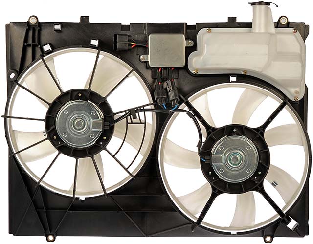 620-574 OE Solutions Series Radiator Fan 6 Cyl., 3.5L Engine Dual fan - Dorman 620-574 Engine Cooling Fan Assembly Compatible with Select Toyota Models, Black - Dorman - OE Solutions Engine Cooling Fan Assembly 620-574 - Dual Fan Assembly With Controller And Reservoir - Dual Fan Assembly With Controller And Reservoir - AC Fan - Rad Fan Assembly - Radiator Cooling Fan - Air Conditioning Fan - Condenser Fan Assembly - This engine cooling fan assembly is precision-engineered to match the fit and performance of the stock radiator fan on specific vehicle years, makes and models. It has been rigorously tested to ensure it cools as effectively as the original part. - Toyota Sienna 2010-07 - Radiator Fan Assembly: Dual, with Controller, Cost Effective and Reliable