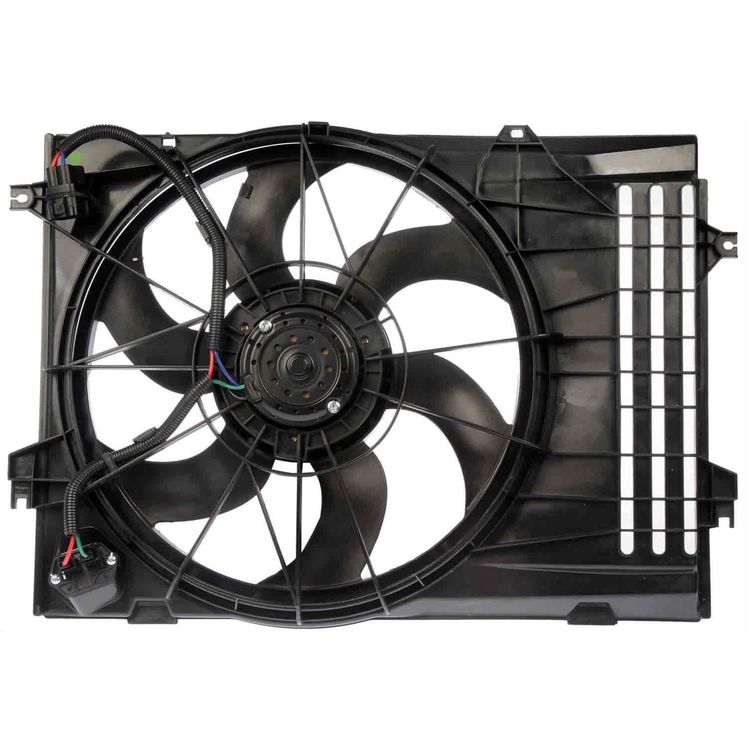 620-786 OE Solutions Series Radiator Fan 6 Cyl., 2.7L Engine Dual fan - Dorman 620-786 Engine Cooling Fan Assembly Compatible with Select Hyundai / Kia Models - Dorman 620-786 Engine Cooling Fan Assembly for Specific Hyundai / Kia Models Fits 2006 Hyundai Tucson - Dorman - OE Solutions Engine Cooling Fan Assembly 620-786 - Radiator Fan Assembly: Single, Cost Effective and Reliable - Radiator Fan Assembly Without Controller - Radiator Fan Assembly Without Controller - AC Fan - Condenser Fan Assembly - Air Conditioning Fan - Rad Fan Assembly - Radiator Cooling Fan - This engine cooling fan assembly is precision-engineered to match the fit and performance of the stock radiator fan on specific vehicle years, makes and models. It has been rigorously tested to ensure it cools as effectively as the original part. - Hyundai Tucson 2008-05, Kia Sportage 2008-05