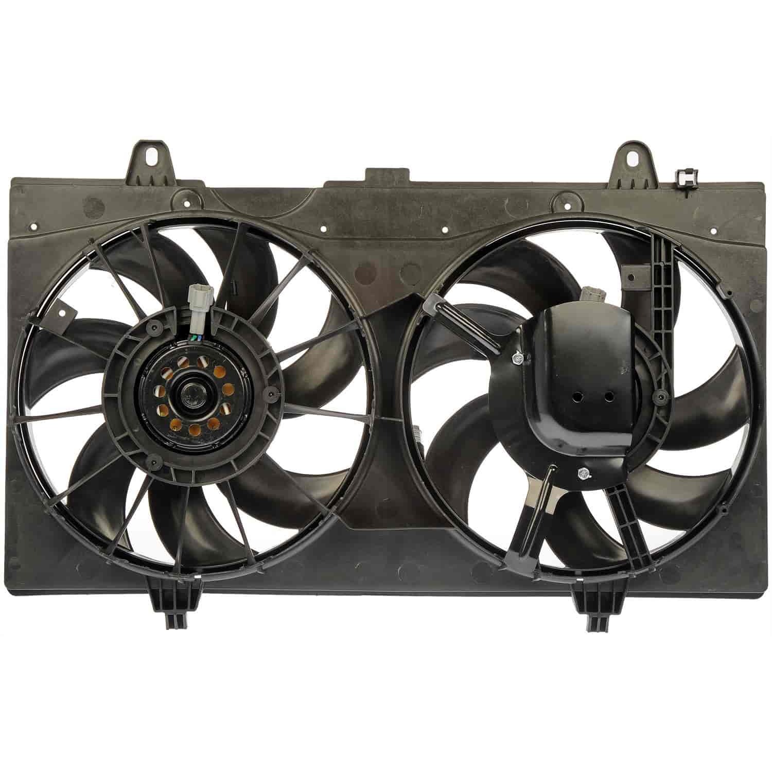 621-159 OE Replacement Radiator Fan, Dual fan, OE Solutions Series - Dorman - OE Solutions Engine Cooling Fan Assembly 621-159 - Dual Fan Assembly Without Controller - Dual Fan Assembly Without Controller - Rad Fan Assembly - Condenser Fan Assembly - Air Conditioning Fan - Radiator Cooling Fan - AC Fan - This engine cooling fan assembly is precision-engineered to match the fit and performance of the stock radiator fan on specific vehicle years, makes and models. It has been rigorously tested to ensure it cools as effectively as the original part. - Nissan Sentra 2017-07 - Radiator Fan Assembly: Dual, Cost Effective and Reliable