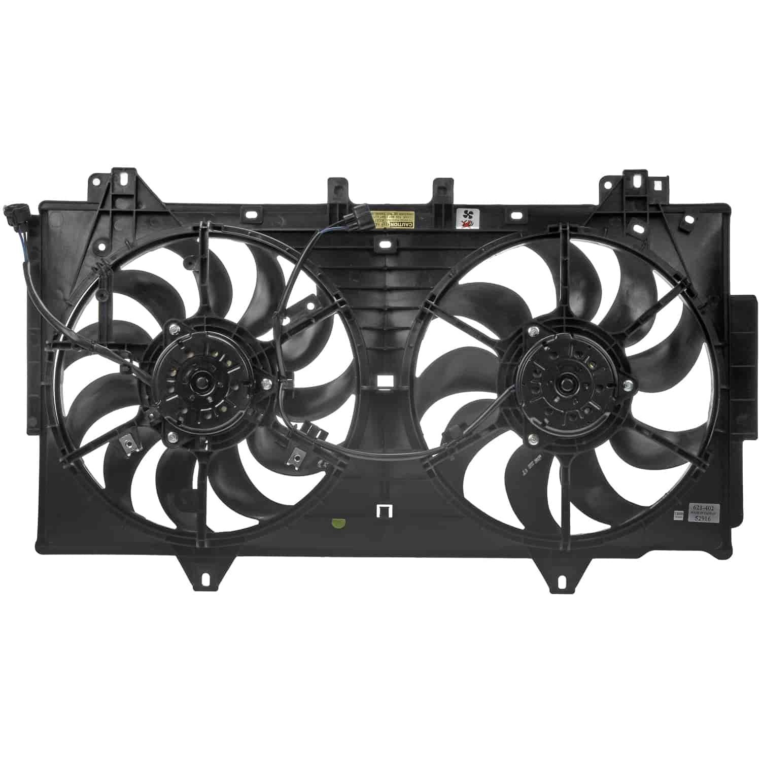 621-402 OE Solutions Series Radiator Fan 6 Cyl., 3.7L Engine Dual fan - Dorman - OE Solutions Engine Cooling Fan Assembly 621-402 - Dual Fan Assembly Without Controller - Dual Fan Assembly Without Controller - Radiator Cooling Fan - AC Fan - Air Conditioning Fan - Condenser Fan Assembly - Rad Fan Assembly - This engine cooling fan assembly is precision-engineered to match the fit and performance of the stock radiator fan on specific vehicle years, makes and models. It has been rigorously tested to ensure it cools as effectively as the original part. - Mazda 6 2013-11 - Radiator Fan Assembly: Dual, Cost Effective & Reliable