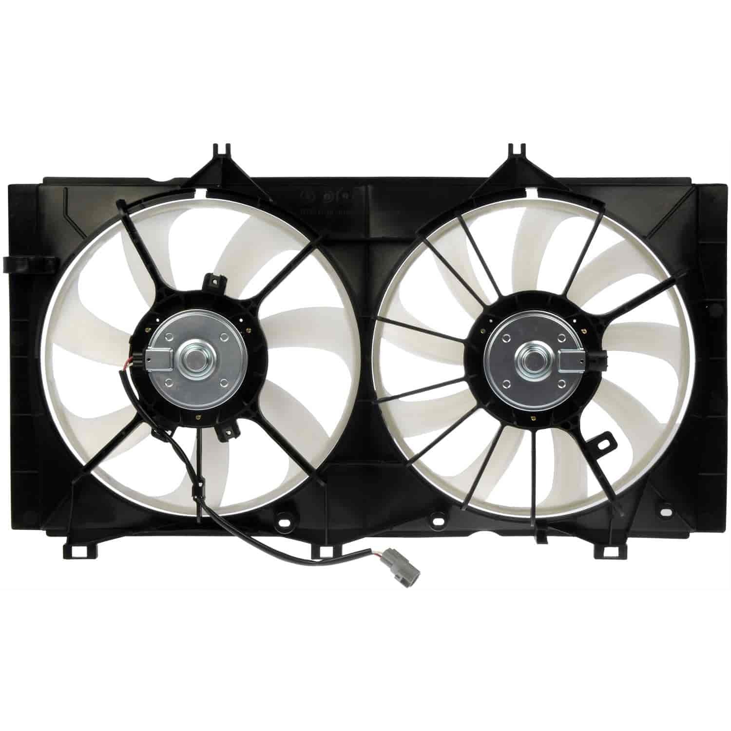 621-407 OE Replacement Radiator Fan, Dual fan, OE Solutions Series - Dorman - OE Solutions Engine Cooling Fan Assembly 621-407 - Dual Fan Assembly Without Controller - Rad Fan Assembly - AC Fan - Radiator Cooling Fan - Air Conditioning Fan - Condenser Fan Assembly - This engine cooling fan assembly is precision-engineered to match the fit and performance of the stock radiator fan on specific vehicle years, makes and models. It has been rigorously tested to ensure it cools as effectively as the original part. - Toyota Camry 2011-10, Toyota Venza 2016-09