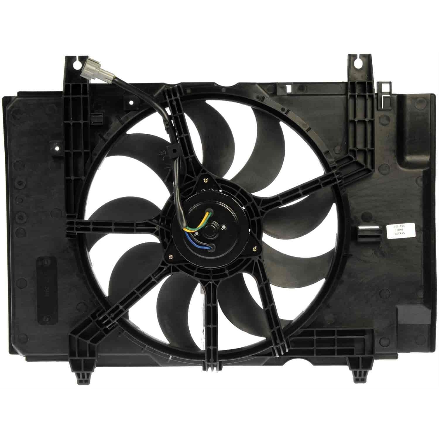 621-494 OE Solutions Series Radiator Fan 4 Cyl., 1.8L Engine Single fan - Dorman 621-494 Engine Cooling Fan Assembly Compatible with Select Nissan Models - Dorman - OE Solutions Engine Cooling Fan Assembly 621-494 - Radiator Fan Assembly: Single, with Controller, Cost Effective and Reliable - Radiator Fan Assembly With Controller - Rad Fan Assembly - AC Fan - Air Conditioning Fan - Condenser Fan Assembly - Radiator Cooling Fan - This engine cooling fan assembly is precision-engineered to match the fit and performance of the stock radiator fan on specific vehicle years, makes and models. It has been rigorously tested to ensure it cools as effectively as the original part. - Nissan Cube 2010-09