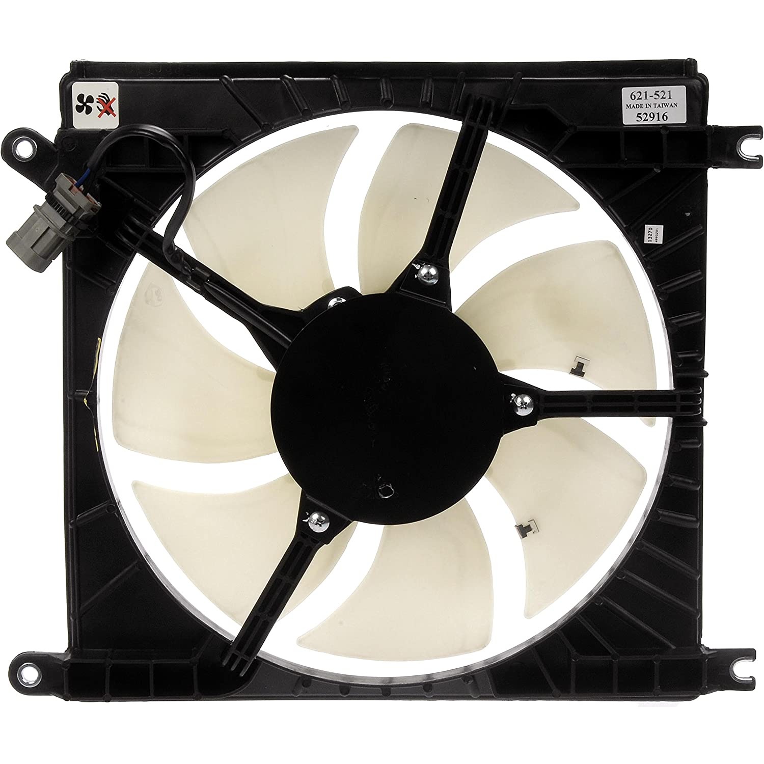 621-521 OE Replacement A/C Condenser Fan, Single fan, OE Solutions Series - Condenser Fan Assembly Without Controller - Condenser Fan Assembly Without Controller - Air Conditioning Fan - Cooling Fan - Radiator Fan - Rad Fan - AC Fan - This A/C condenser fan assembly is precision-engineered to match the fit and performance of the stock condenser fan on specific vehicle years, makes and models. It has been rigorously tested to ensure it functions as effectively as the original part. - Suzuki Aerio 2007-02 - Dorman - OE Solutions A/C Condenser Fan Assembly 621-521