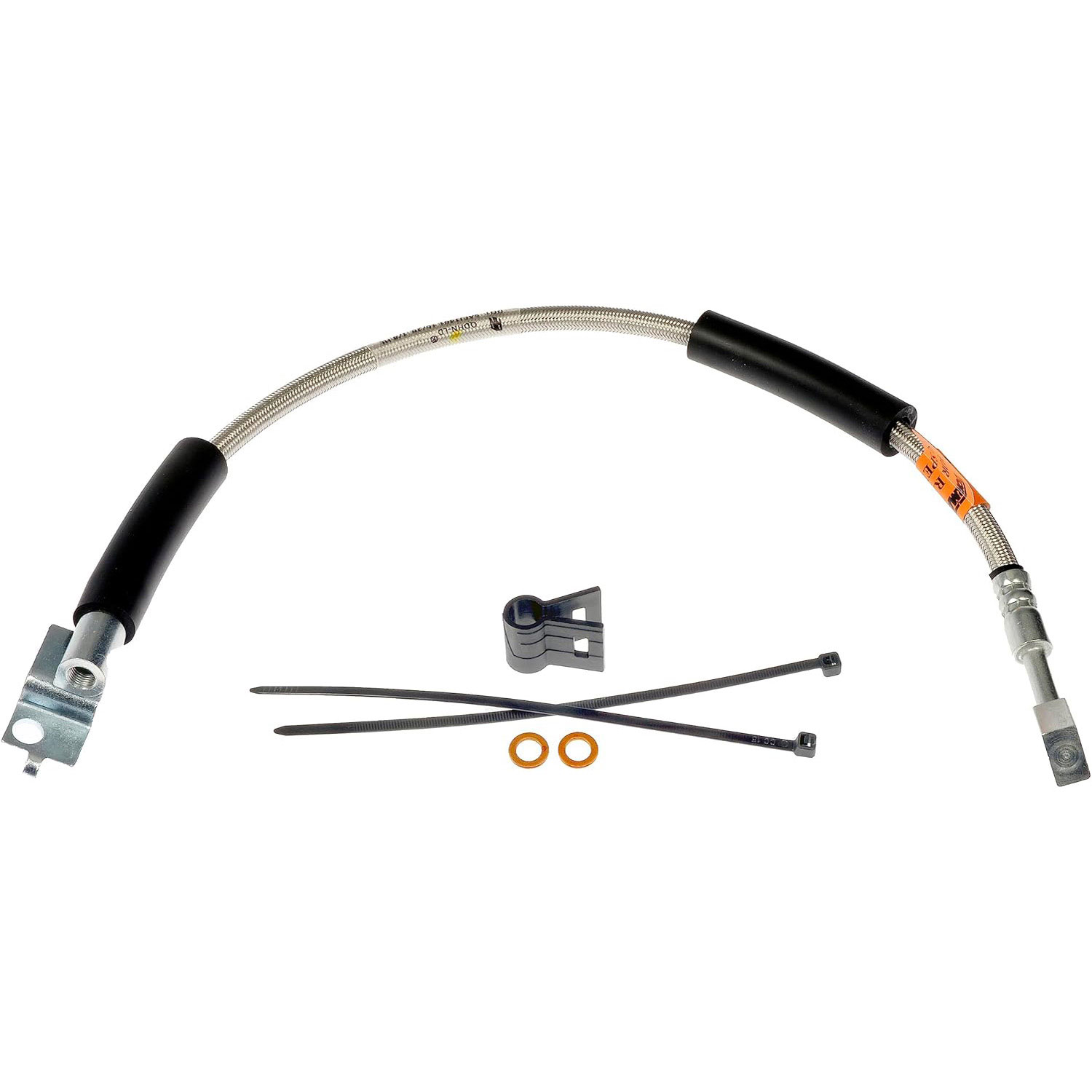 622-066 Front, Driver Side OE Solutions Series Brake Line, Stainless Steel - Stainless Steel Braided Brake Hydraulic Hose - Stainless Steel Hose - Stainless Steel Braided Brake Hydraulic Hose - Brake Line - Brake Hose - This automotive brake hydraulic hose was precision-engineered to match the fit, function and performance of the original brake hose on specific vehicles and positions to ensure safe, long-lasting durability as part of a complete brake repair. - Jeep Cherokee 2001-90, Jeep Grand Cherokee 1998-93, Jeep Wagoneer 1990, Jeep Wrangler 2006-97