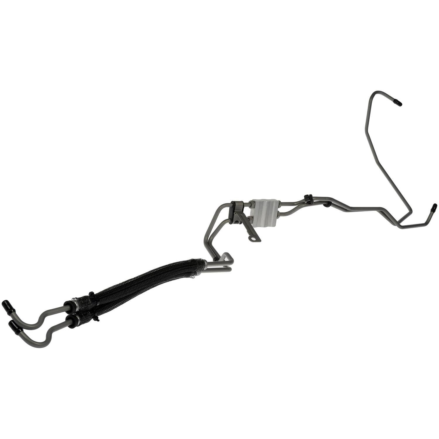 624-195 Automatic Transmission Oil Cooler Hose Assembly, Sold Individually, OE Solutions Series - Dorman 624-195 Automatic Transmission Oil Cooler Hose Assembly Compatible with Select Chrysler/Dodge Models - Dorman Transmission Cooler Line Assembly 624-195 - Transmission Line - Transmission Oil Cooler Line - Transmission Cooler Line - Transmission Cooler Tube - Transmission Cooler Hose & Tube Assembly - This automatic transmission oil cooler hose assembly is designed to match the fit and function of an original assembly. It is engineered from durable components as a reliable replacement for leaking or damaged lines on specified vehicles. - Chrysler 300 2014-09, Dodge Challenger 2014-09, Dodge Charger 2014-09 - Transmission Oil Cooler Line - Transmission Oil Cooler Pressure And Return Line With Bypass Valve