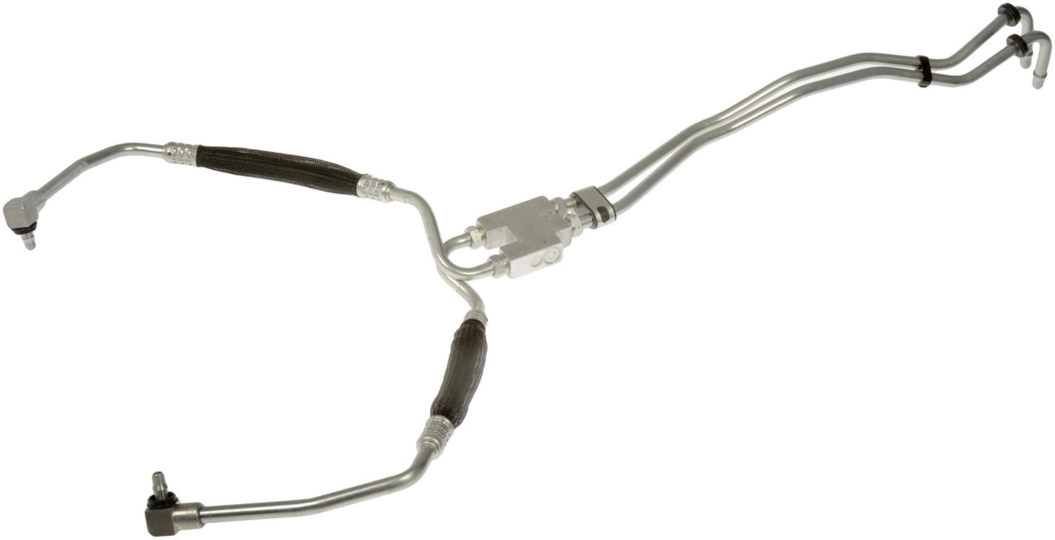 624-441 Automatic Transmission Oil Cooler Hose Assembly, Sold Individually, OE Solutions Series - Dorman 624-441 Automatic Transmission Oil Cooler Hose Assembly Compatible with Select Chrysler/Dodge Models - Dorman 624-441 Automatic Transmission Oil Cooler Hose Assembly for Specific Chrysler / Dodge Models - Dorman Transmission Cooler Line Assembly 624-441 - Transmission Line - Transmission Oil Cooler Line - Transmission Cooler Hose & Tube Assembly - Transmission Cooler Line - Transmission Cooler Tube - This automatic transmission oil cooler hose assembly is designed to match the fit and function of an original assembly. It is engineered from durable components as a reliable replacement for leaking or damaged lines on specified vehicles. - Chrysler 300 2021-13, Dodge Challenger 2021-15, Dodge Charger 2021-13 - Transmission Oil Cooler Line - Transmission Oil Cooler Line: Exact Fit, Metal/Rubber