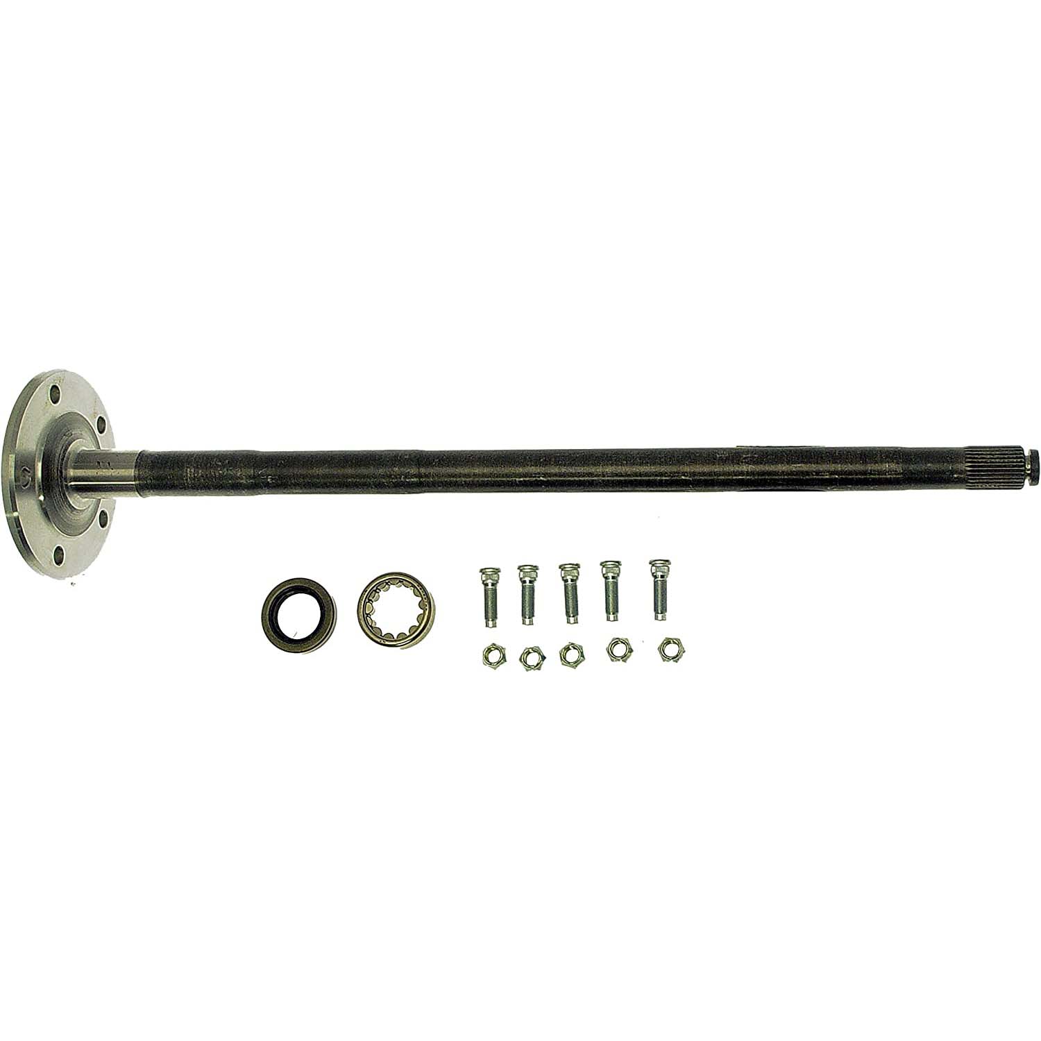 630-203 Rear, Passenger Side OE Solutions Series Axle Shaft - AXLE SHAFTS - Rear Axle Shaft, Right - Solid Rear Axle - Axle shaft damaged or bearings worn out? This axle shaft directly replaces the original equipment on certain vehicles, complete with all necessary application-specific installation components. - Ford Bronco 1991-83, Ford F-100 1983, Ford F-150 1991-83 - Rear Axle Shaft, Right