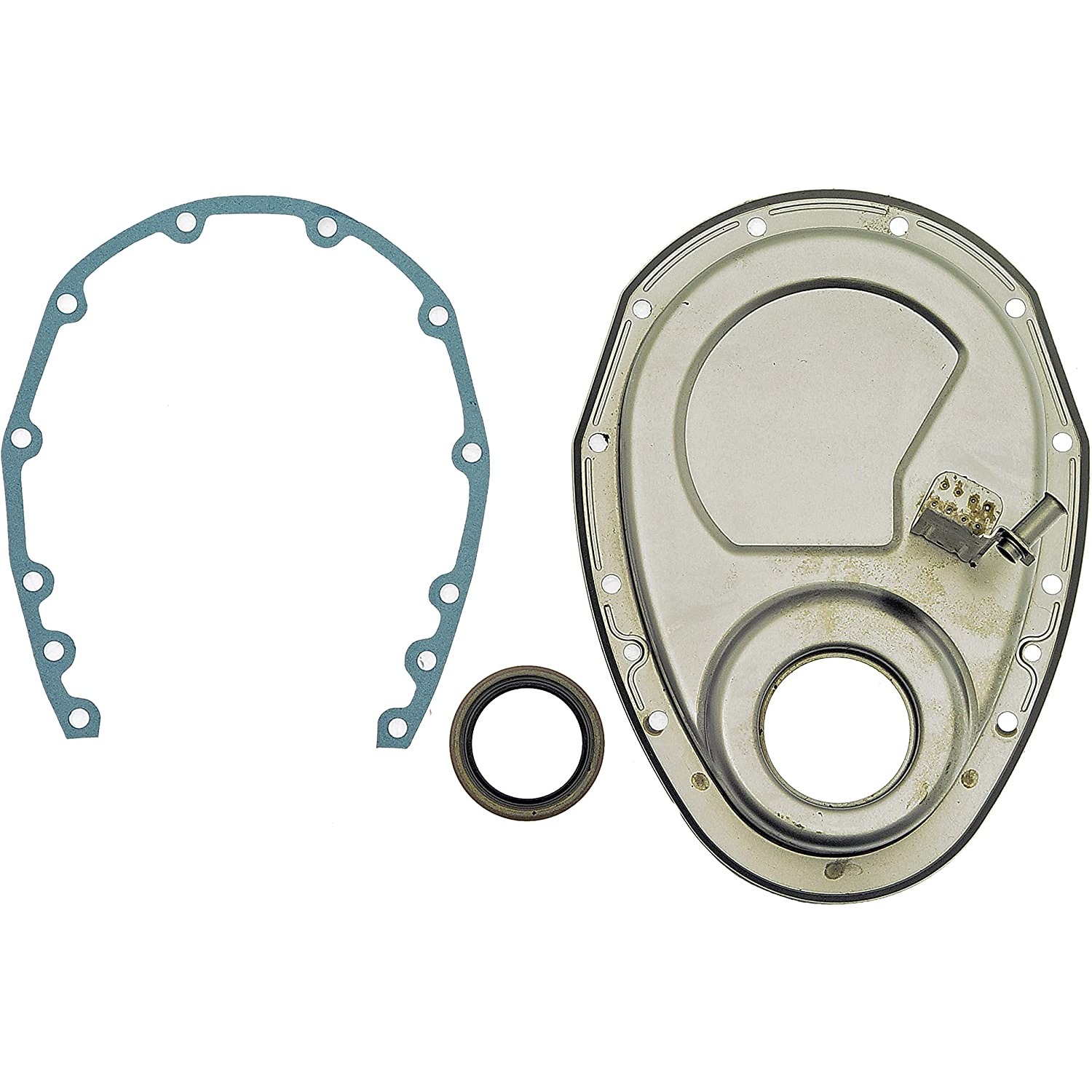 635-512 Timing Cover, Silver, Steel OE Solutions Series - Dorman Timing Cover 635-512 - TIMING COVER - Timing Cover With Gasket And Seal - Thermostat Housing - Water Pipe - Timing Belt Cover - Crossover Housing - Timing Chain Cover - This direct replacement timing cover matches the fit and function of the original equipment cover for a reliable repair. This part has undergone extensive testing to ensure adherence to precise design standards. - Chevrolet 1994-87, GMC 1994-87, Oldsmobile 1992-91 - Timing Cover With Gasket And Seal