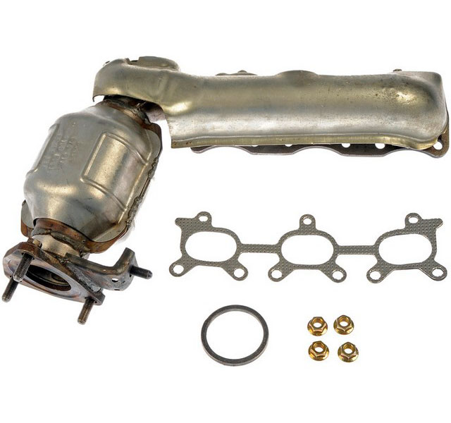 672-617 Passenger Side Catalytic Converter, 2.5L, 6Cyl, CARB and Federal EPA Standards, 50-state Legal, OE Solutions Series, Direct Fit - Dorman Exhaust Manifold 672-617 - Manifold Converter - CARB Compliant - Manifold Converter - CARB Compliant - Catalytic Converter - Exhaust Manifold - This catalytic converter with integrated exhaust manifold - a.k.a. manifold converter - is precision-engineered to match the original equipment on specific vehicle years, makes and models for a reliable replacement. - Chevrolet Tracker 2004-01, Suzuki Grand Vitara 2005-99, Suzuki Vitara 2004