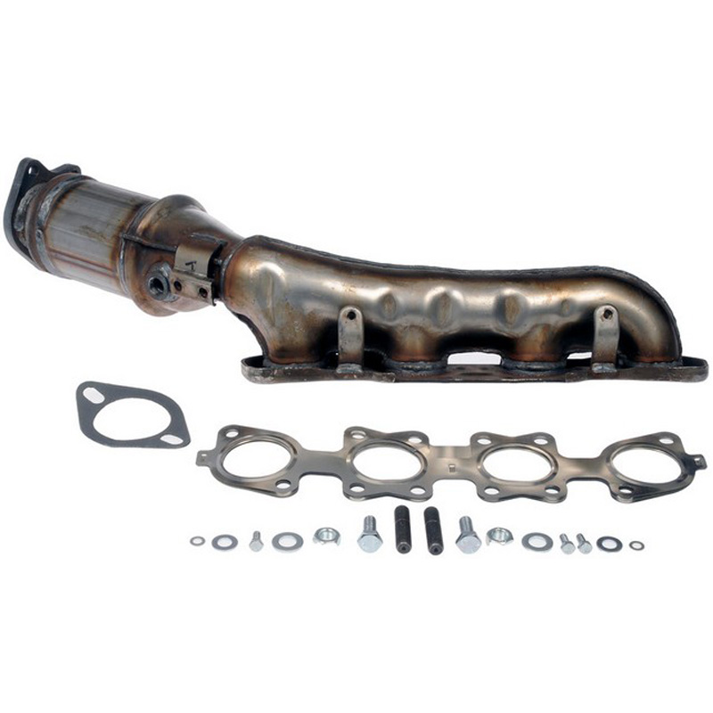 673-951 Driver Side Catalytic Converter, 5.0L, 8Cyl, CARB and Federal EPA Standards, 50-state Legal, OE Solutions Series, Direct Fit - Dorman Exhaust Manifold 673-951 - Manifold Converter - CARB Compliant - Manifold Converter - CARB Compliant - Exhaust Manifold - Catalytic Converter - This catalytic converter with integrated exhaust manifold - a.k.a. manifold converter - is precision-engineered to match the original equipment on specific vehicle years, makes and models for a reliable replacement. - Hyundai Equus 2016-14, Hyundai Genesis 2014, Kia K900 2015