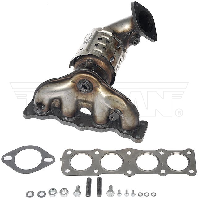 674-021 Catalytic Converter, 2.4L, 4Cyl, Federal EPA Standard, 46-State Legal (Cannot ship to CA, CO, NY or ME), OE Solutions Series, Direct Fit - Catalytic Converter - with Integrated Exhaust Manifold - Dorman Exhaust Manifold 674-021 - Manifold Converter - Not CARB Compliant - Catalytic Converter - Exhaust Manifold - This catalytic converter with integrated exhaust manifold - a.k.a. manifold converter - is precision-engineered to match the original equipment on specific vehicle years, makes and models for a reliable replacement. - Hyundai Sonata 2019-15, Kia Optima 2020-16