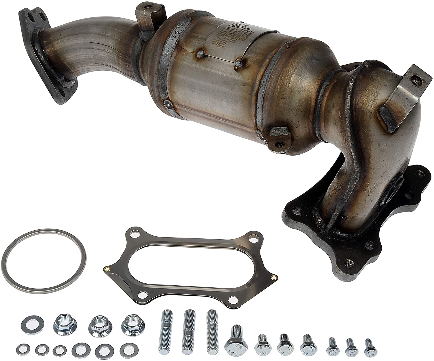 674-059 Front Catalytic Converter, 2.4L, 4Cyl, Federal EPA Standard, 46-State Legal (Cannot ship to CA, CO, NY or ME), OE Solutions Series, Direct Fit - Catalytic Converter - with Integrated Exhaust Manifold - Dorman 674-059 Catalytic Converter with Integrated Exhaust Manifold Compatible with Select Acura/Honda Models (Non-CARB Compliant) - Dorman Exhaust Manifold 674-059 - Manifold Converter - Not CARB Compliant - Exhaust Manifold - Catalytic Converter - This catalytic converter with integrated exhaust manifold - a.k.a. manifold converter - is precision-engineered to match the original equipment on specific vehicle years, makes and models for a reliable replacement. - Acura TLX 2019-15, Honda Accord 2017-13, Honda CR-V 2019-15 - Manifold Converter - Not Carb Compliant - Not For Sale - NY - CA - ME