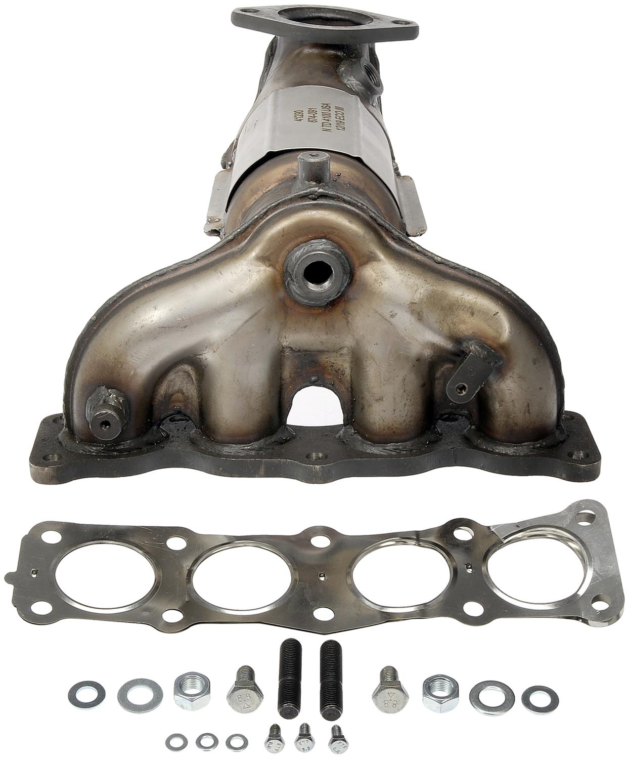 674-091 Catalytic Converter, 2.4L, 4Cyl, Federal EPA Standard, 46-State Legal (Cannot ship to CA, CO, NY or ME), AWD, OE Solutions Series, Direct Fit - Catalytic Converter - with Integrated Exhaust Manifold - Dorman 674-091 Manifold Converter - Not CARB Compliant Compatible with Select Hyundai/Kia Models (Made in USA) - Dorman Exhaust Manifold 674-091 - Manifold Converter - Not CARB Compliant - Catalytic Converter - Exhaust Manifold - This catalytic converter with integrated exhaust manifold - a.k.a. manifold converter - is precision-engineered to match the original equipment on specific vehicle years, makes and models for a reliable replacement. - Hyundai Santa Fe 2020-19, Kia Sorento 2020-16, Kia Sportage 2021-17 - Manifold Converter - Not Carb Compliant - Not For Sale - NY - CA - ME