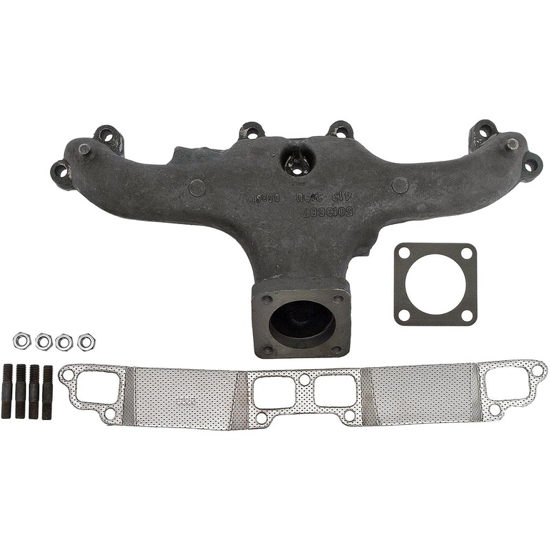 674-189 Driver or Passenger Side Exhaust Manifold, OE Solutions Series - DORMAN Exhaust Manifold Kit for Dodge - Metallic Gray - Exhaust Manifold Kit - Includes Required Gaskets And Hardware - Exhaust Header - This exhaust manifold was precision-engineered and durably manufactured to match the fit and function of the original manifold on specified vehicles. It includes all necessary gaskets and downpipe hardware for a complete repair. - Dodge 1975-63