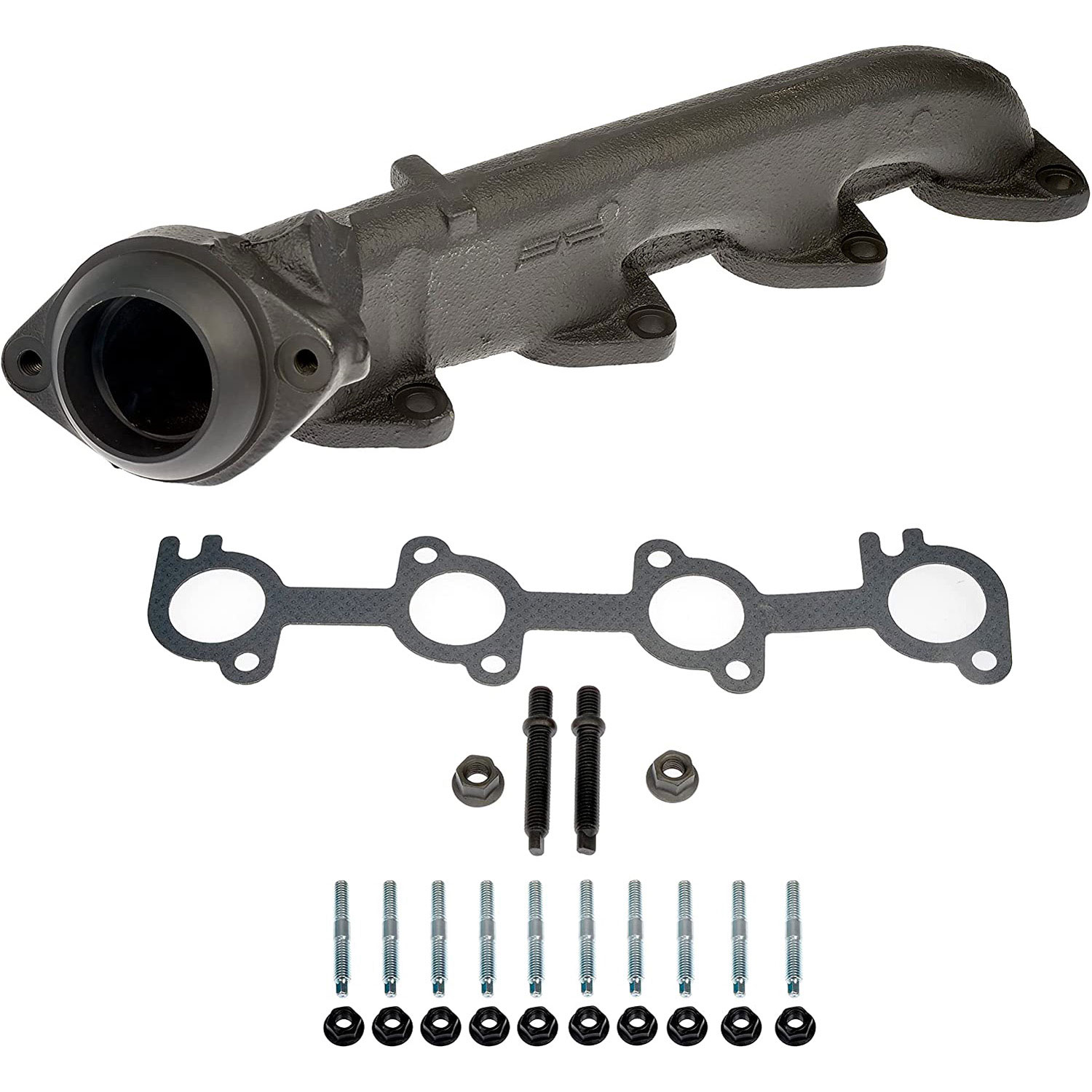 674-559XD Passenger Side Exhaust Manifold, OE Solutions Series - Ceramic Coated Exhaust Manifold Kit - Ceramic Manifold - Ceramic Coated Exhaust Manifold Kit - Exhaust Header - Want to make sure your new exhaust manifold performs better and lasts longer than the original? No need to buy a replacement and get it specially coated. This manifold comes with a specialized ceramic coating that more evenly distributes heat, both helping to prevent thermal cracking as well as enabling smoother exhaust gas flow. - Ford 2016-99, Lincoln 1999 - Direct Fit Exhaust Manifold: Without Heat Shield - Dorman 674-559XD Passenger Side Ceramic Coated Exhaust Manifold Kit Compatible with Select Ford/Lincoln Models - Dorman Exhaust Manifold 674-559XD