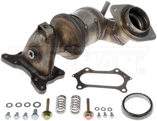 674-576 Front Catalytic Converter, 2.4L, 4Cyl, Federal EPA Standard, 46-State Legal (Cannot ship to CA, CO, NY or ME), OE Solutions Series, Direct Fit - Catalytic Converter with Integrated Exhaust Manifold - Dorman Exhaust Manifold 674-576 - Manifold Converter - Not CARB Compliant - Exhaust Manifold - Catalytic Converter - This catalytic converter with integrated exhaust manifold - a.k.a. manifold converter - is precision-engineered to match the original equipment on specific vehicle years, makes and models for a reliable replacement. - Acura ILX 2015-13, Honda Civic 2015-12