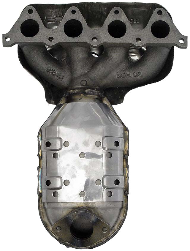 674-668 Catalytic Converter, 1.6L, 4Cyl, Federal EPA Standard, 46-State Legal (Cannot ship to CA, CO, NY or ME), OE Solutions Series, Direct Fit - Manifold Converter - Not CARB Compliant - Manifold Converter - Not CARB Compliant - Exhaust Manifold - Catalytic Converter - This catalytic converter with integrated exhaust manifold - a.k.a. manifold converter - is precision-engineered to match the original equipment on specific vehicle years, makes and models for a reliable replacement. - Dodge Verna 2005-01, Hyundai Accent 2005-01 - Manifold Converter - Not Carb Compliant - Not For Sale - NY - CA - ME