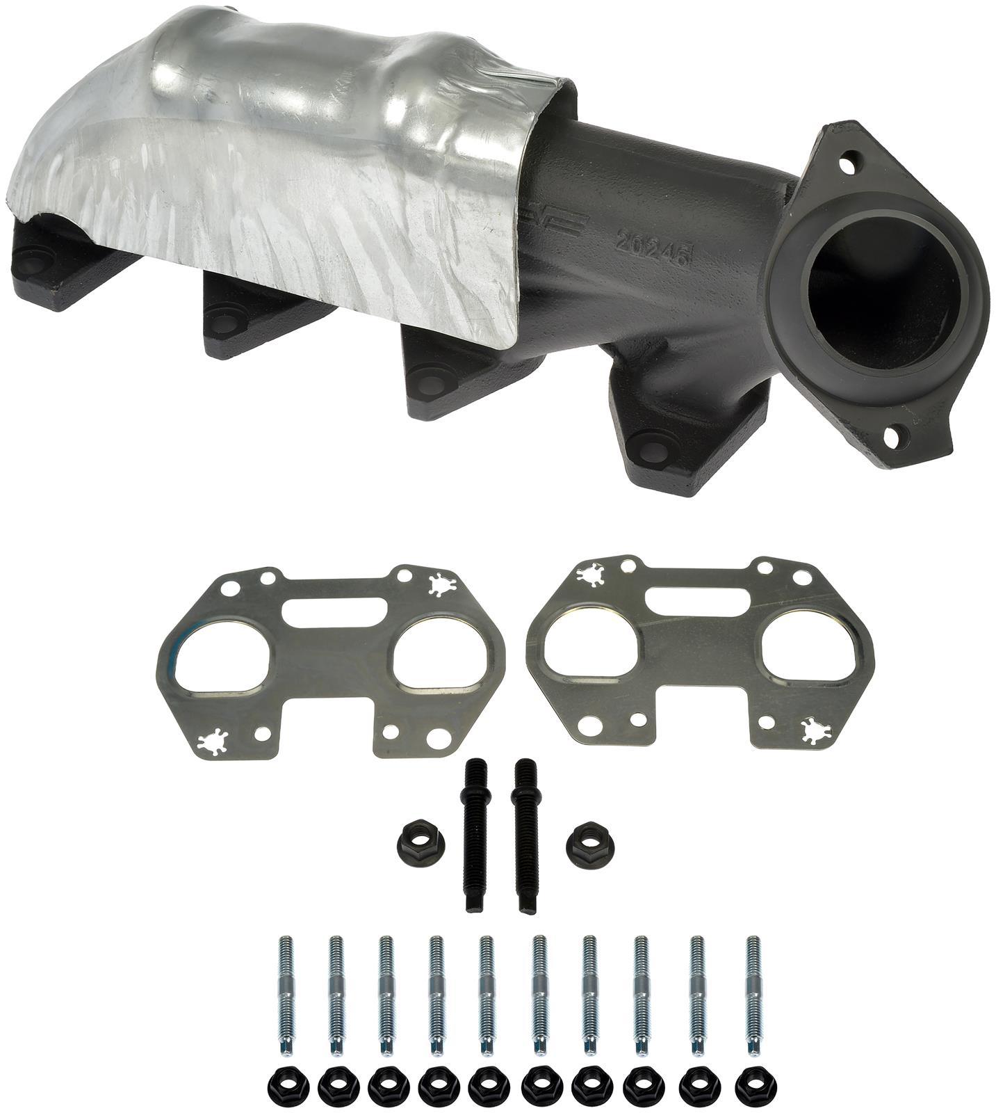 674-695XD Driver Side Exhaust Manifold, OE Solutions Series - Ceramic Coated Exhaust Manifold Kit - Ceramic Manifold - Ceramic Coated Exhaust Manifold Kit - Exhaust Header - Want to make sure your new exhaust manifold performs better and lasts longer than the original? No need to buy a replacement and get it specially coated. This manifold comes with a specialized ceramic coating that more evenly distributes heat, both helping to prevent thermal cracking as well as enabling smoother exhaust gas flow. - Ford 2014-04, Lincoln 2014-05 - Direct Fit Exhaust Manifold: With Heat Shield - Dorman 674-695XD Driver Side Ceramic Coated Exhaust Manifold Kit Compatible with Select Ford/Lincoln Models - Dorman Exhaust Manifold 674-695XD