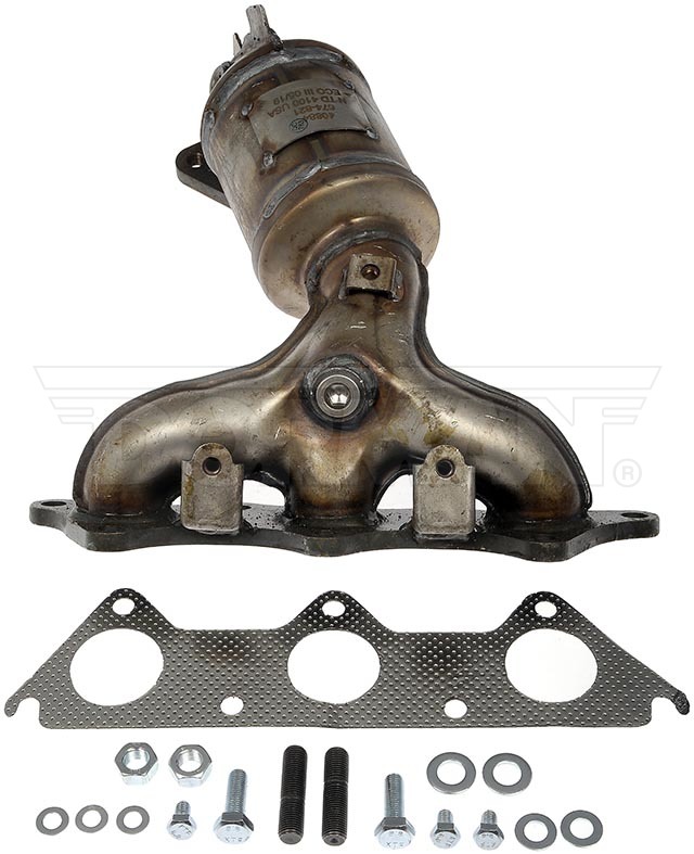 674-821 Front Catalytic Converter, 3.8L, 6Cyl, Federal EPA Standard, 46-State Legal (Cannot ship to CA, CO, NY or ME), OE Solutions Series, Direct Fit - Catalytic Converter - with Integrated Exhaust Manifold - Dorman 674-821 Front Manifold Converter - Not CARB Compliant Compatible with Select Mitsubishi Models (Made in USA) - Dorman Exhaust Manifold 674-821 - Manifold Converter - Not CARB Compliant - Catalytic Converter - Exhaust Manifold - This catalytic converter with integrated exhaust manifold - a.k.a. manifold converter - is precision-engineered to match the original equipment on specific vehicle years, makes and models for a reliable replacement. - Mitsubishi Eclipse 2012-06, Mitsubishi Endeavor 2011-04, Mitsubishi Galant 2009-04 - Manifold Converter - Not Carb Compliant - Not For Sale - NY - CA - ME