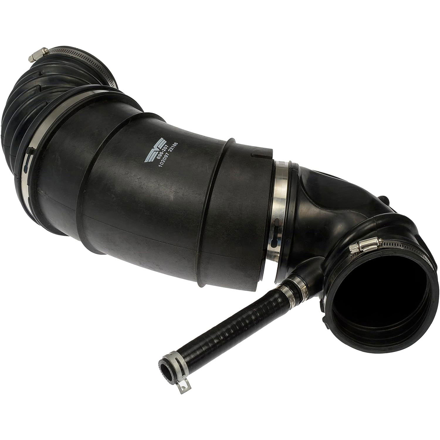 696-207 OE Solutions Series Air Intake Hose - Dorman 696-207 Engine Air Intake Hose Compatible with Select Dodge/Ram Models - Dorman Fresh Air Intake Hose 696-207 - Engine Air Intake Hose - Engine Air Intake Hose - Rubber, 19.86 in. Length, 4.4" ID, 3.76" OD, 1 Hose Port, with 3 Clamps - Intake Hose - Engine Air Intake Hose - Throtltle Body Air Intake Hose - Air Cleaner Intake - Air Supply Hose - Air Tube - Air Snorkel - Air Filter Intake Hose - This engine air intake hose was designed as a direct replacement for the original equipment intake hose. Engineered for a perfect fit and easy installation, it includes all necessary fittings. Made of quality materials for a long service life. - Dodge 2013-07, Ram 2018-11