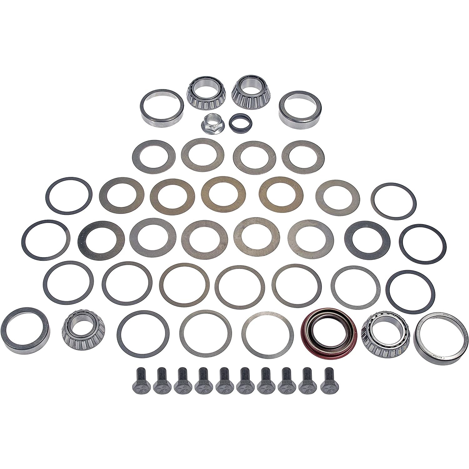 697-104 Ring And Pinion Bearing Kit - Direct Fit - Dorman 697-104 Differential Bearing Kit Compatible with Select American Motors / Ford / Jeep Models - Dorman Differential Bearing Kit 697-104 - Ring and Pinion Bearing Installation Kit - Ring And Pinion Bearing Installation Kit - R-P Mstr Brng Kit - Ring And Pinion Bearing Installation Kit - Differential Bearing Repair - This differential bearing kit includes all necessary installation components for a differential ring and pinion on certain vehicle years, makes and models. - American Motors 1988-80, Ford 1997-90, Jeep 2006-84