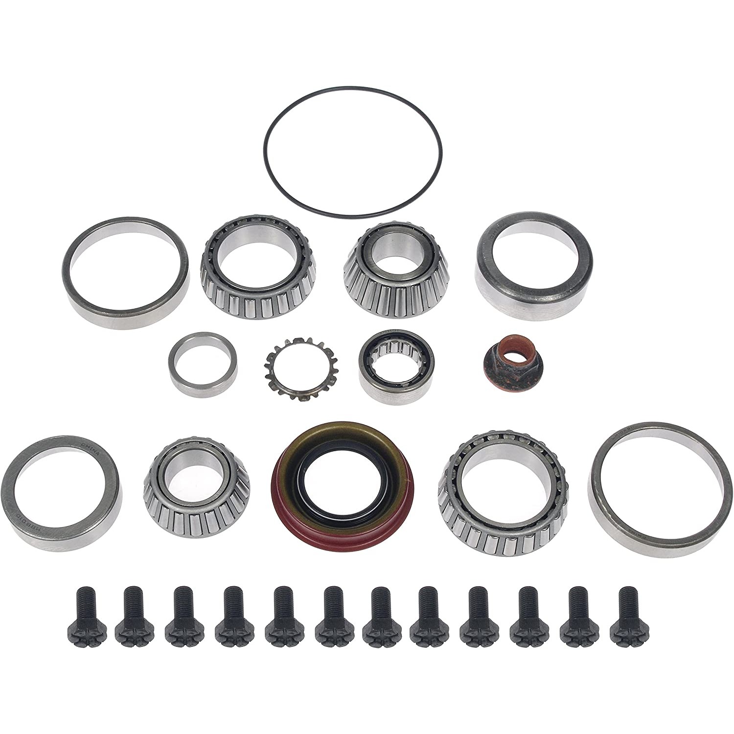 697-117 Ring And Pinion Bearing Kit - Direct Fit - Dorman Differential Bearing Kit 697-117 - Ring And Pinion Bearing Installation Kit - R-P Mstr Brng Kit - Ring And Pinion Bearing Installation Kit - Differential Bearing Repair - This differential bearing kit includes all necessary installation components for a differential ring and pinion on certain vehicle years, makes and models. - Ford 1986-68, Lincoln 1980-70, Mercury 1980-70