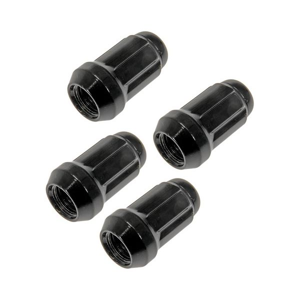 712-315C AutoGrade Series Conical Lug Nut - Black, Steel, Acorn, M12-1.5 Direct Fit, Set of 4 - Dorman Wheel Nut 4 Piece 712-315C - Matte Black Spline Drive Lock Set M12-1.50 - Spline Drive - Matte Black Spline Drive Lock Set M12-1.50 - Lug Nut - These wheel lug nuts are designed to match the fit, function and performance of the original equipment hardware on specified vehicles. They are engineered from durable materials to exacting specifications for long service life and a perfect fit. - 2022-01 - Wheel Lug Nut Lock: M12-1.50 Thread, Conical 60, Acorn, 36 mm Length, Black, 4 Pack