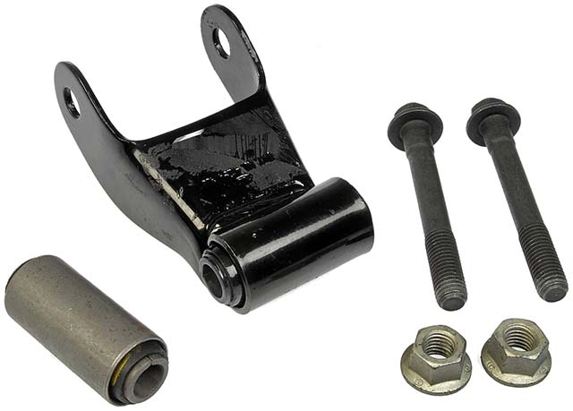 722-001 Leaf Spring Shackle Kit - Direct Fit, Sold individually - Dorman 722-001 Rear Rearward Leaf Spring Shackle Compatible with Select Ford / Mazda Models - Duralast Leaf Spring Shackle 722-001 - Rear Position Leaf Spring Shackle Kit - SHACKLE KIT - Rear Position Leaf Spring Shackle Kit - Leaf Spring Shackle and Bracket - Get ahead of fatigued or rusted leaf spring shackles before they become dangerous. Made of sturdy steel with a power coated finish to resist corrosion, this leaf spring shackle is a direct replacement for your vehicle's stock shackle. - Ford 2008-86, Mazda 2010-94