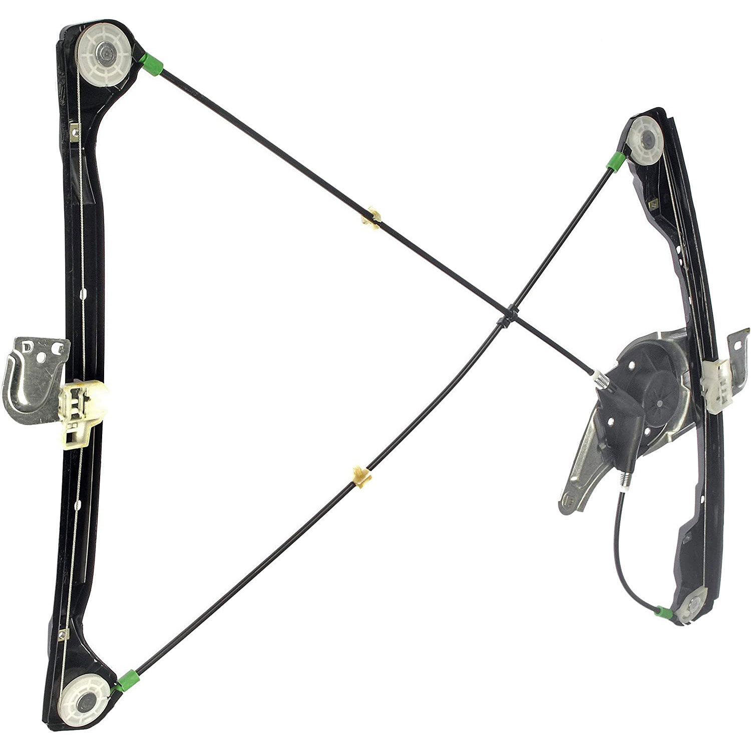 740-589 Front, Passenger Side OE Solutions Series Power Window Regulator, Without Motor - Dorman 740-589 Front Passenger Side Manual Window Regulator (Regulator Only) Compatible with Select Oldsmobile / Pontiac Models - Window Reg Manual - Manual Window Regulator (Regulator Only) - Power Window Mechanism - This replacement window regulator is precision-engineered and extensively tested to match the exact fit, function and performance of the stock window regulator on specific vehicle years, makes and models. - Oldsmobile Alero 2004-99, Pontiac Grand Am 2004-99