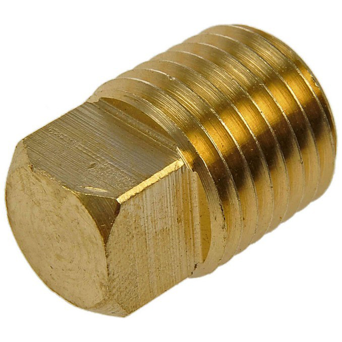 785-071 AutoGrade Series Oil Drain Plug - Brass, Brass, Pipe, Direct Fit, Sold Individually - PIPE PLUG - Pipe Plug-Square Head-1/4 In. MNPT - Pipe Stopper - This pipe plug matches the original equipment plug for diameter, thread pitch and head type to ensure a reliable repair. Made of corrosion-resistant material, it has been engineered for leak-free performance and a long service life. - Ford 2001-62, Lincoln 1992-77, Mercury 2001-97, Mercury 1993-62 - Pipe Plug-Square Head-1/4 In. MNPT
