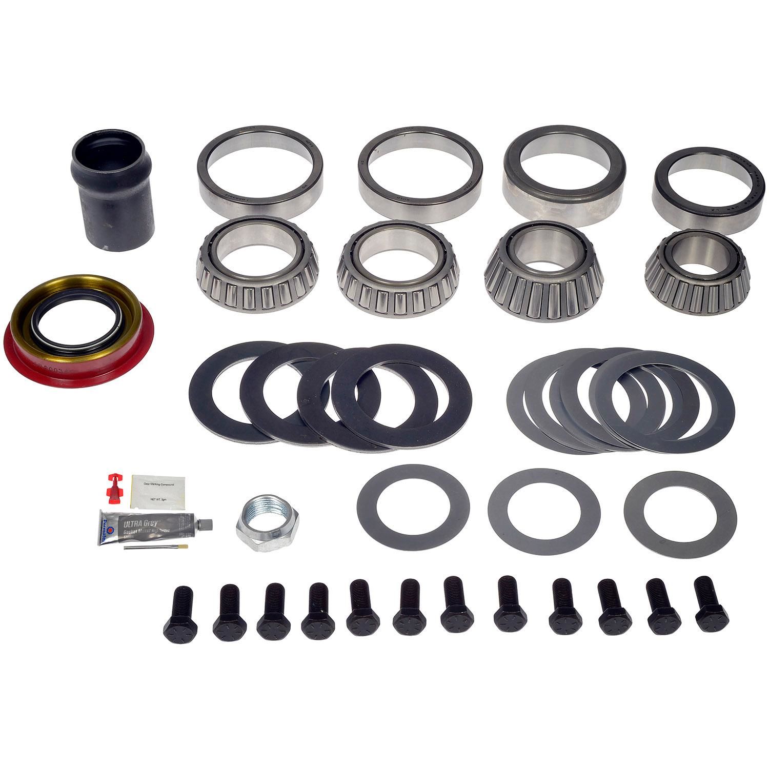797-105 Ring And Pinion Installation Kit - Direct Fit - Dorman Differential Bearing Kit 797-105 - Premium Ring And Pinion Master Bearing And Installation Kit - R-P Mstr Brng Kit - R-P Mstr Brng Kit - Premium Ring And Pinion Master Bearing And Installation Kit - Differential Bearing Repair - If you're repairing or rebuilding a front or rear differential and want the best performance and longevity from the bearings being replaced, choose this premium differential kit. It includes high-precision bearings manufactured to tighter tolerances and engineered to last longer than common lower-grade bearings that have more backlash when subjected to the torque generated within the differential. This convenient kit also saves the time needed to source individual components. Check the product attributes and fitment details to select the correct premium differential kit for your application. - Chevrolet 1982-64, GMC 1982-64