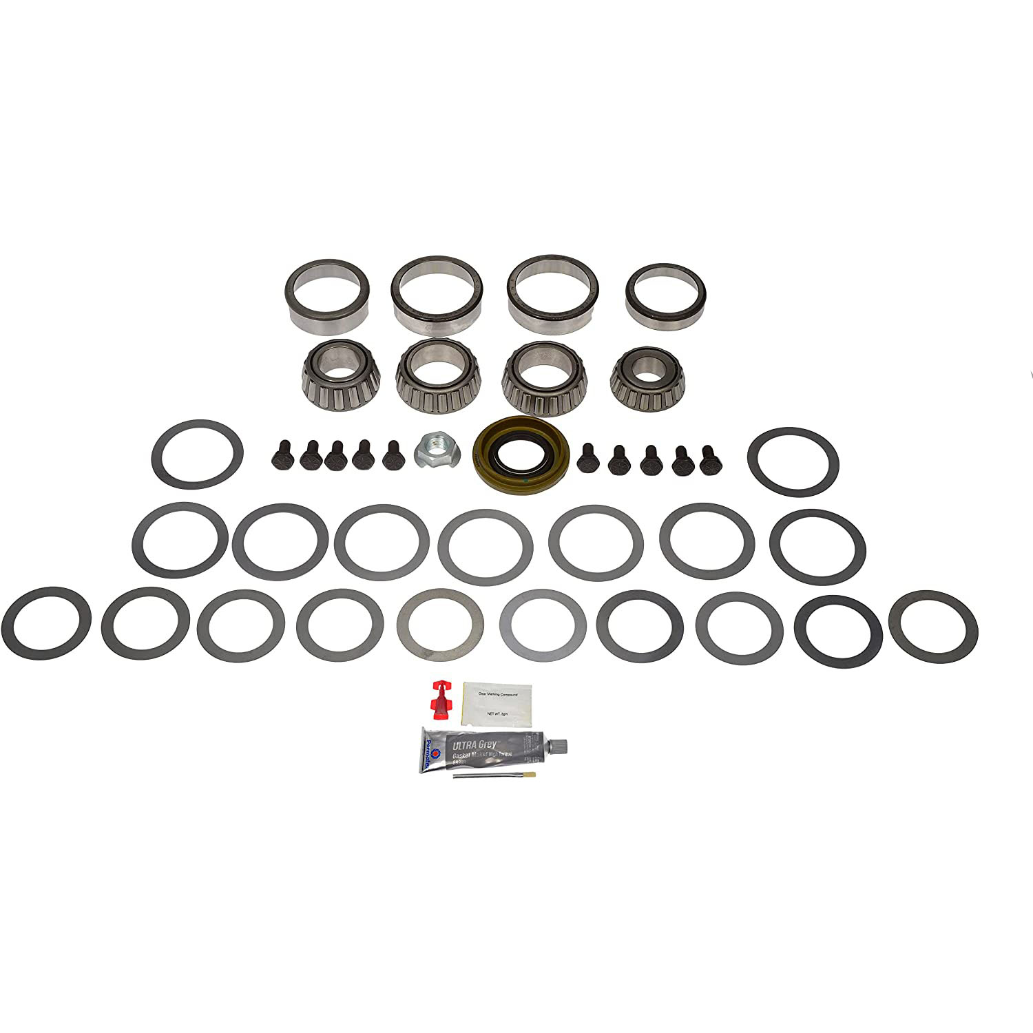 797-109 Differential Bearing and Seal Kit - Direct Fit Kit - Dorman Differential Bearing Kit 797-109 - Premium Ring And Pinion Master Bearing And Installation Kit - R-P Mstr Brng Kit - Premium Ring And Pinion Master Bearing And Installation Kit - Differential Bearing Repair - If you're repairing or rebuilding a front or rear differential and want the best performance and longevity from the bearings being replaced, choose this premium differential kit. It includes high-precision bearings manufactured to tighter tolerances and engineered to last longer than common lower-grade bearings that have more backlash when subjected to the torque generated within the differential. This convenient kit also saves the time needed to source individual components. Check the product attributes and fitment details to select the correct premium differential kit for your application. - Chevrolet 1980-65, Dodge 1993-69, Ford 1996-67, GMC 1980-66, Jeep 2006-97, Jeep 1995-67