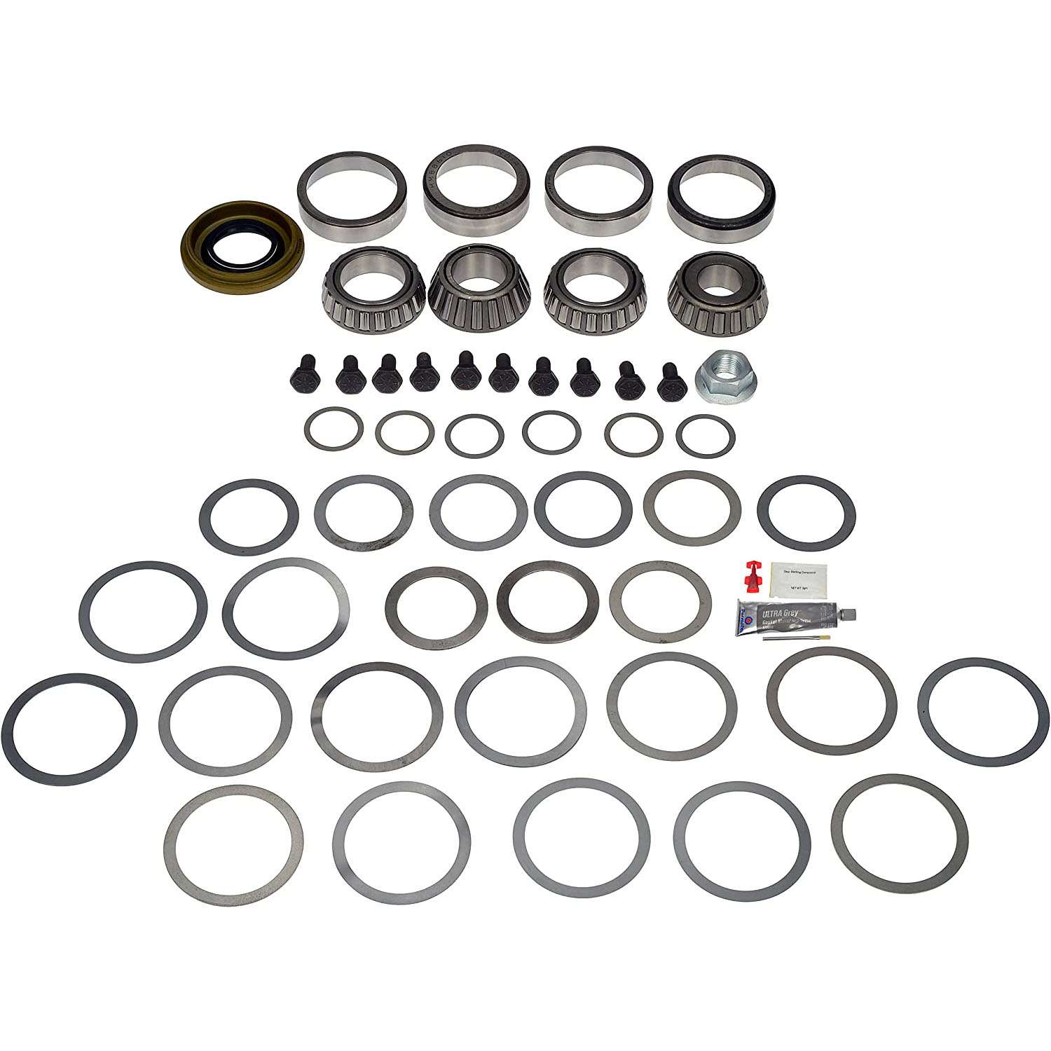 797-114 Differential Bearing and Seal Kit - Direct Fit Kit - Dorman Differential Bearing Kit 797-114 - Premium Ring And Pinion Master Bearing And Installation Kit - R-P Mstr Brng Kit - Premium Ring And Pinion Master Bearing And Installation Kit - Differential Bearing Repair - If you're repairing or rebuilding a front or rear differential and want the best performance and longevity from the bearings being replaced, choose this premium differential kit. It includes high-precision bearings manufactured to tighter tolerances and engineered to last longer than common lower-grade bearings that have more backlash when subjected to the torque generated within the differential. This convenient kit also saves the time needed to source individual components. Check the product attributes and fitment details to select the correct premium differential kit for your application. - American Motors 1987, Jeep 2001-71