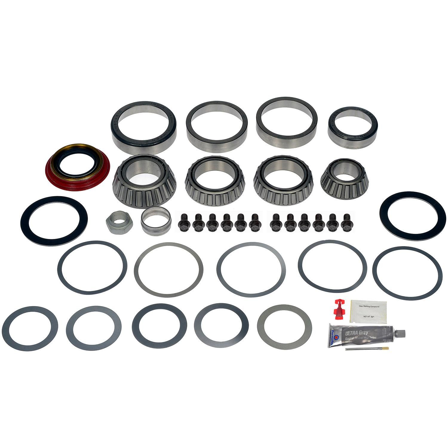797-115 Ring And Pinion Installation Kit - Direct Fit - Dorman Differential Bearing Kit 797-115 - Premium Ring And Pinion Master Bearing And Installation Kit - R-P Mstr Brng Kit - R-P Mstr Brng Kit - Premium Ring And Pinion Master Bearing And Installation Kit - Differential Bearing Repair - If you're repairing or rebuilding a front or rear differential and want the best performance and longevity from the bearings being replaced, choose this premium differential kit. It includes high-precision bearings manufactured to tighter tolerances and engineered to last longer than common lower-grade bearings that have more backlash when subjected to the torque generated within the differential. This convenient kit also saves the time needed to source individual components. Check the product attributes and fitment details to select the correct premium differential kit for your application. - Cadillac 1996-94, Chevrolet 1997-80, GMC 1997-80