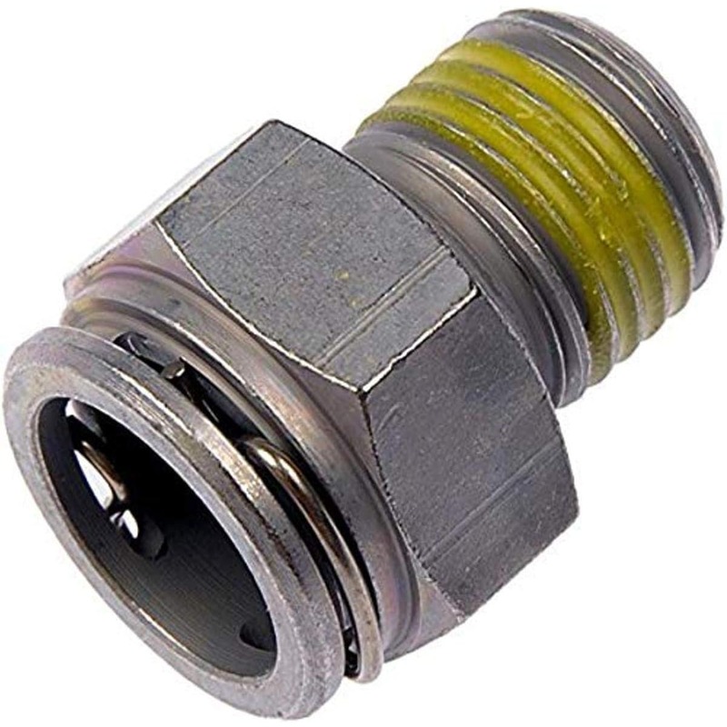 800-604 Transmission Oil Line - Metal, Direct Fit, Sold Individually - Dorman 800-604 Transmission Line Connector With 3/8 Tube X 1/4-18 In. Thread Compatible with Select Models (Pack of 2) - Dorman Automatic Transmission Oil Cooler Line Fitting 800-604 - TRANS. CONNECTOR - Transmission Line Connector With 3/8 Tube X 1/4-18 In. Thread - Transmission Cooler Line Connector - Cooler Fitting - Radiator Fitting - Transmission Line Fitting - Quick Disconnect - Made of quality materials, this automatic transmission oil cooler line connector matches the fit and function of a damaged original equipment connector to restore leak-free performance between the transmission and the oil cooler. - General Motors 2008-96, Isuzu 2003-97 - Transmission Line Connector with 3/8 Tube X 1/4-18 In. Thread - Transmission Line Connector With 3/8 Tube X 1/4-18 In. Thread
