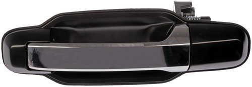 80781 Rear, Driver Side Chrome Lever with Black Bezel Exterior Door Handle, Without Key Hole, Help Series - Dorman 80781 Rear Driver Side Exterior Door Handle Compatible with Select Kia Models, Black and Chrome - Dorman Exterior Door Handle 80781 - Exterior Door Handle Rear Left Smooth Black