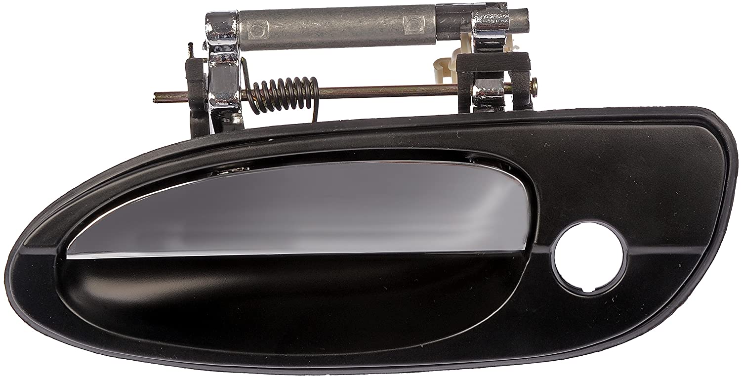 80810 Front, Driver Side Chrome Lever with Black Bezel Exterior Door Handle, With Key Hole, Help Series - Dorman Exterior Door Handle 80810 - Exterior Door Handle Front Left Textured Black