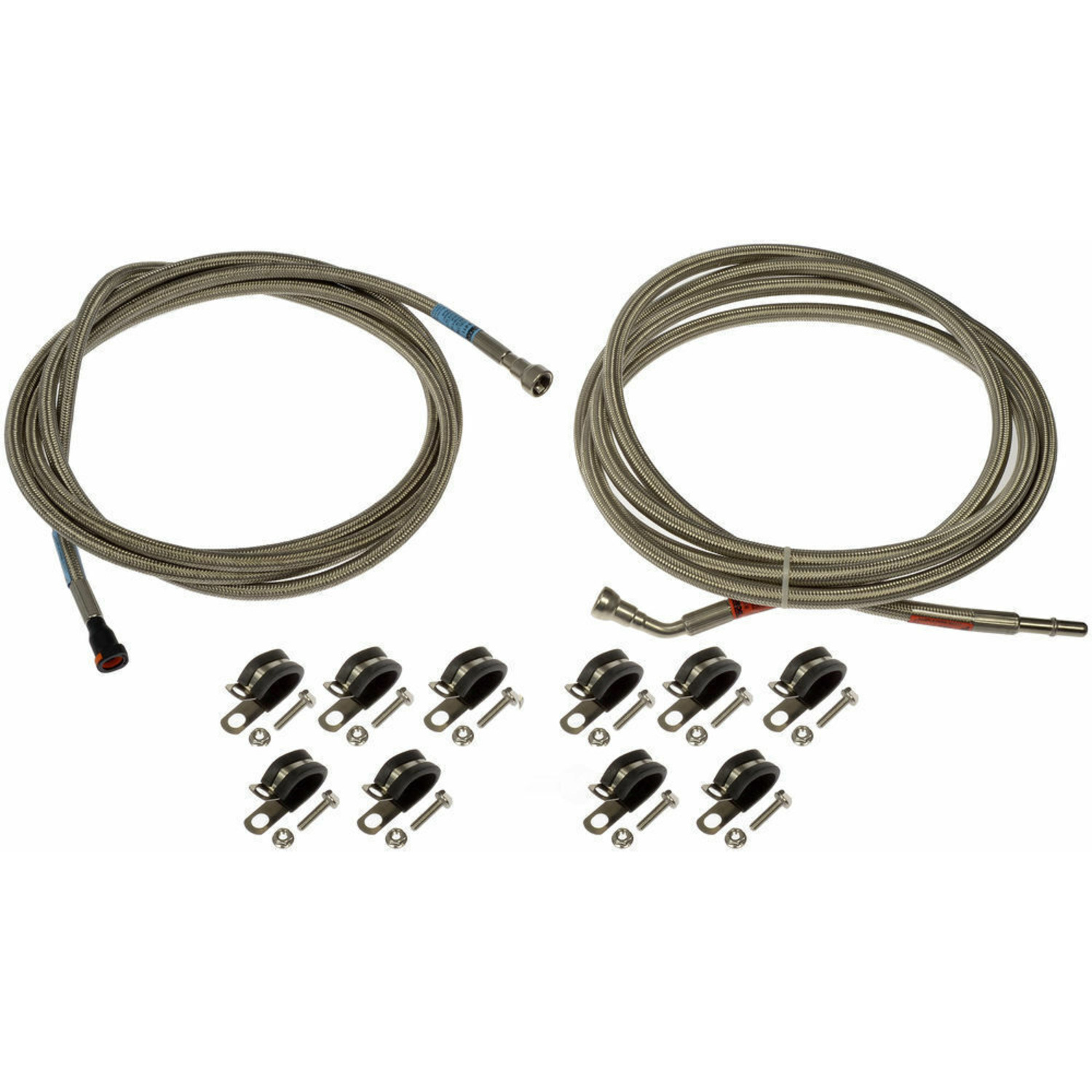 819-811 Fuel Line, 0.38 in. ID; 0.97 in. OD Silver, Metal, OE Solutions Series - Braided SS Fuel Line - Flexible Stainless Steel Braided Fuel Line - Nylon Fuel Line - Bulk Fuel Line - Fuel Tubing - Fuel Line Repair - Original-style hard fuel lines can be tough to route under the vehicle. These Dorman OE FIX lines are stainless steel over flexible PTFE tubing, made to specific length for certain Chevrolet Cobalt vehicles, and include new brackets and factory connectors for the easiest possible installation. - Chevrolet Cobalt 2008-05, Pontiac G5 2008-07, Pontiac Pursuit 2006-05, Saturn Ion 2007-05 - Dorman 819-811 Front Flexible Stainless Steel Braided Fuel Line Compatible with Select Chevrolet / Pontiac / Saturn Models (OE FIX) - Dorman - OE Solutions Fuel Line 819-811 - Flexible Stainless Steel Braided Fuel Line