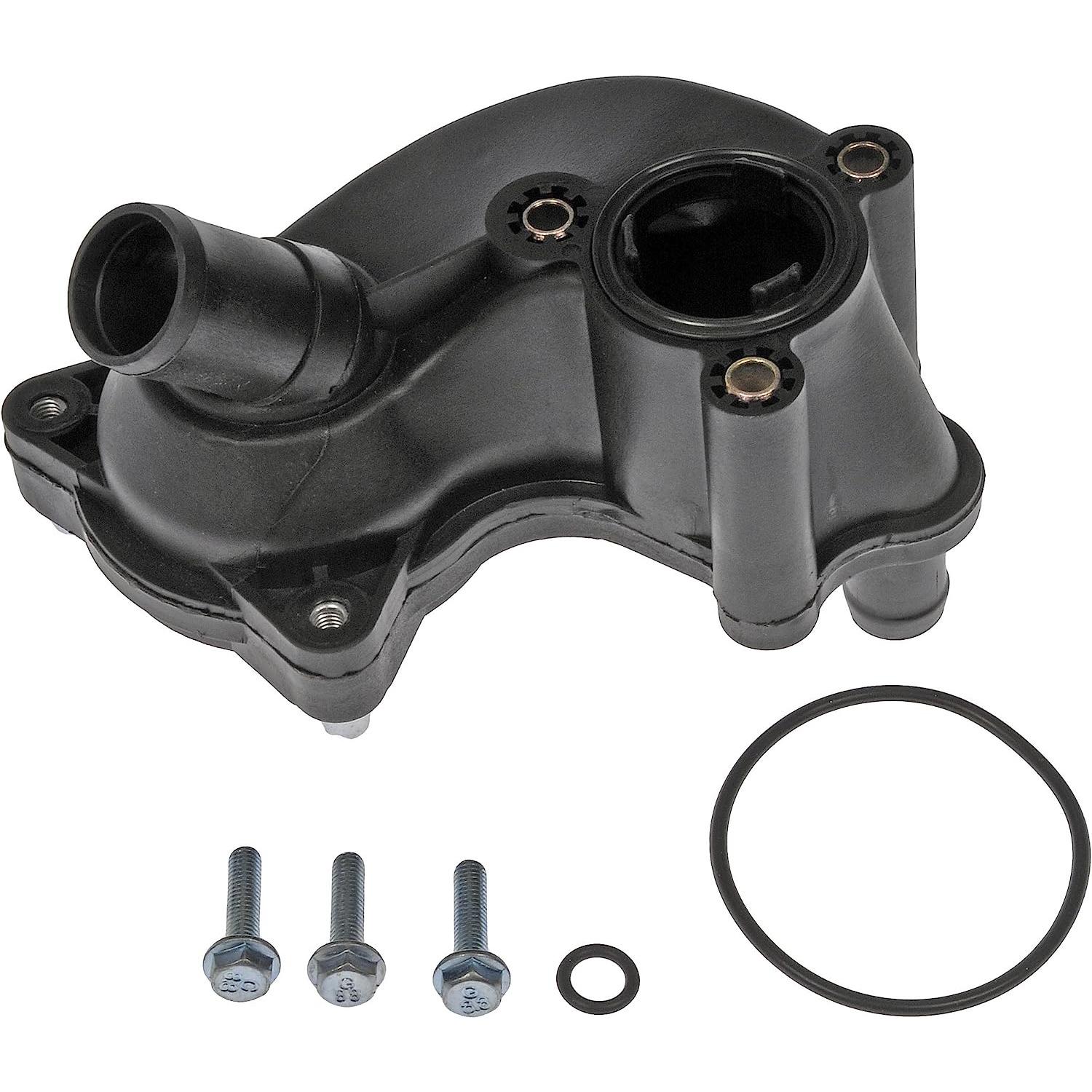 902-060 Thermostat Housing OE Solutions Series - Coolant Housing/Water Outlet: with Housing, Gasket, and O-Rings - Dorman 902-060 Engine Coolant Thermostat Housing Compatible with Select Ford/Mazda Models - Engine Coolant Thermostat Housing - Thermostat Housing - Engine Coolant Thermostat Housing - Coolant Outlet - Coolant Bleeder - Water Outlet - This replacement engine coolant thermostat housing is engineered to match the fit and durability of the stock thermostat housing on specified vehicles. It is designed to withstand extreme temperature changes to extend service life. - Ford 2011-01, Mazda 2010-01